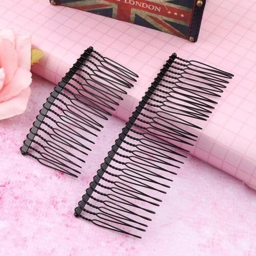 5PC Hand Made Black Metal Hair Comb 30 Teeth Wedding Bridal Diy Wire Comb Base Plated Womens Diy Hair Jewelry Accessories