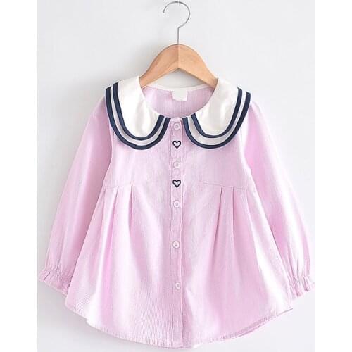 Kids Baby Full Sleeve Spring Autumn Shirts 2021 New Fashion Girls Princess Pink Blouses Children Fall Clothes Casual Shirts Tops