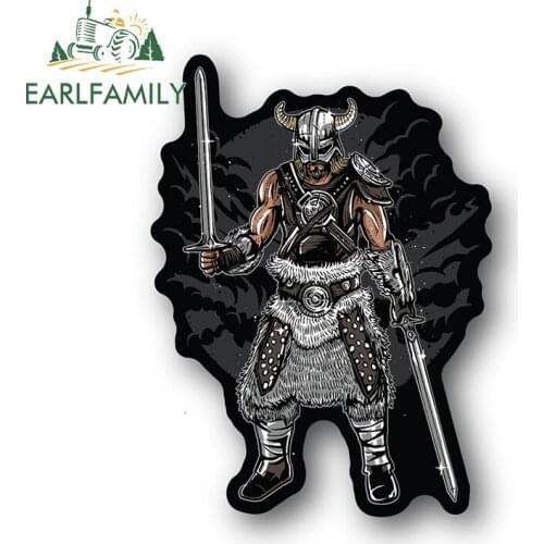 EARLFAMILY 13cm x 9.6cm for Viking Warriors Car Stickers Personality Suitcase Decoration Waterproof Decal Vinyl Assessoires