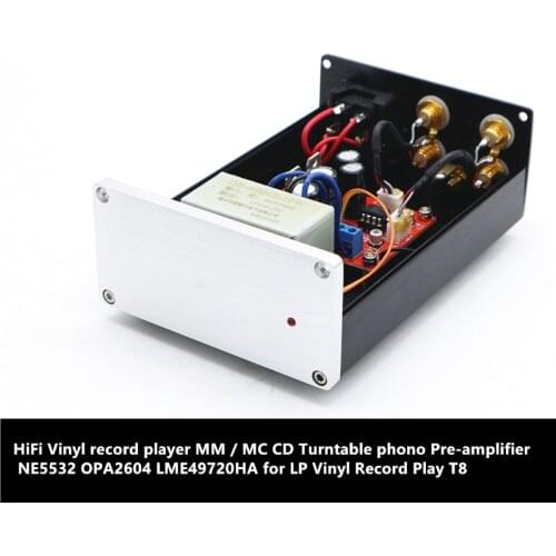 HiFi Vinyl record player MM / MC CD Turntable phono Pre-amplifier NE5532 OPA2604 LME49720HA for LP Vinyl Record Play MM01