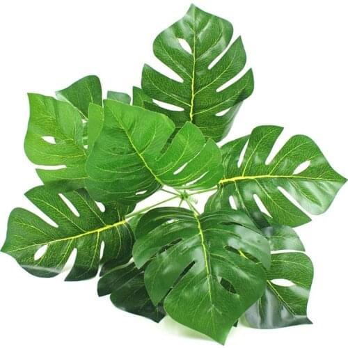 9 Heads Artificial Plants Tropical Green Turtle Leaves Leaf Bouquet Garden Home Mexican Autumn Decoration