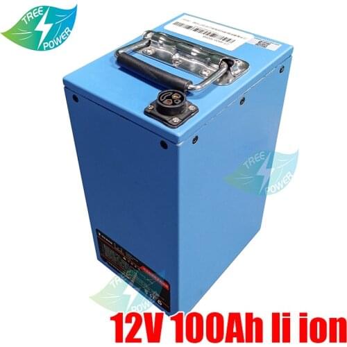12V 100Ah Lithium li ion battery 12V with BMS 3S for eletric boat solar storage UPS RV solar power system+10A charger