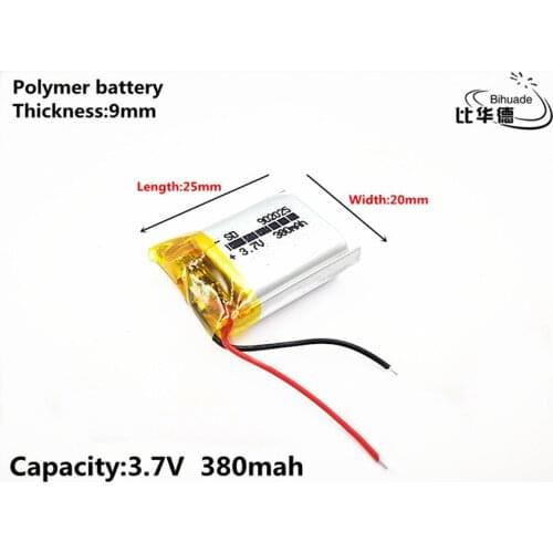 Liter energy battery Good Qulity 3.7V,380mAH 902025 Polymer lithium ion / Li-ion battery for tablet pc BANK,GPS,mp3,mp4