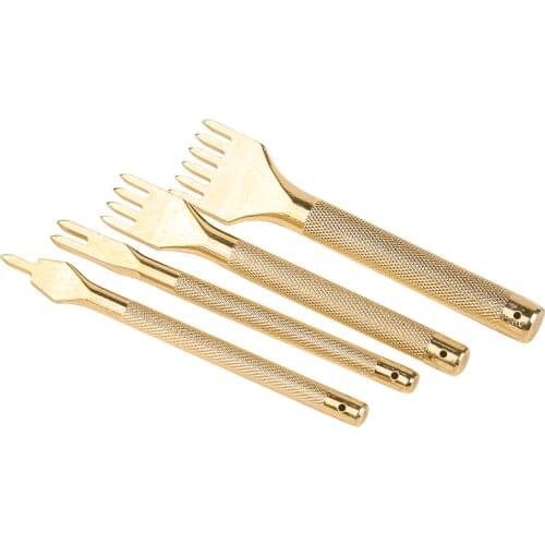 MIUSIE Metal Diamond Lacing Stitching Chisel DIY Leather Hole Punch Leather Craft Tool Kits