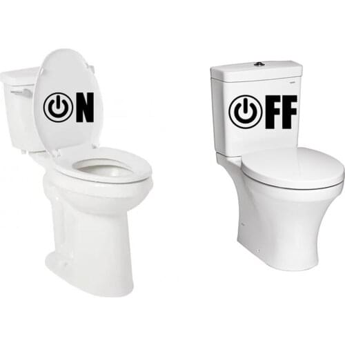 Turn On Off Toilet Seat Decal Sticker Bathroom The Cover Of Toilet Vinyl Home Decor