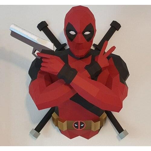 Disney Deadpool Wall Hanging Decoration Origami Model 3D Paper Mold DIY Handmade Creative Cartoon Anime Figure Assemble Toy