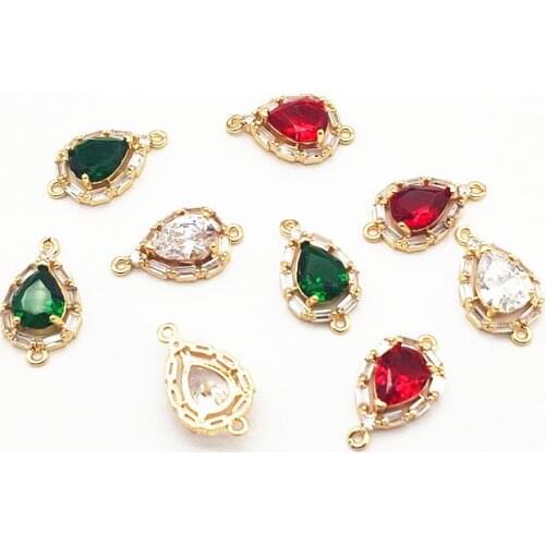 New Arrival! 20x11mm 30pcs Cubic Zirconia Drop Connector for Handmade Necklace/Earring DIY Parts,Jewelry Accessories/Findings