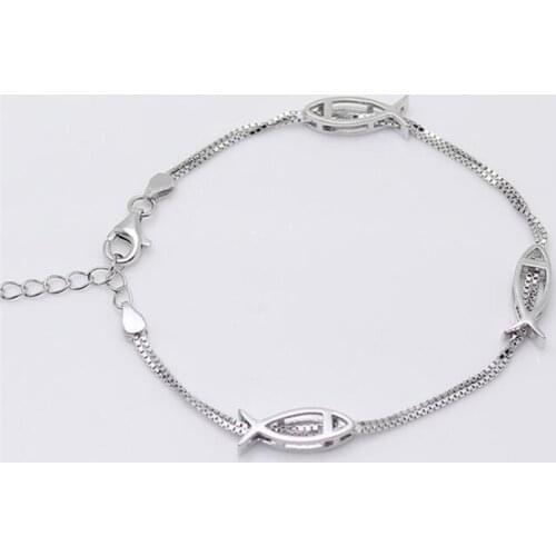 New Arrival Temperament Sweet Fish 925 Sterling Silver Jewelry Hollow Cute Animal Personality Gift Bracelets SB161