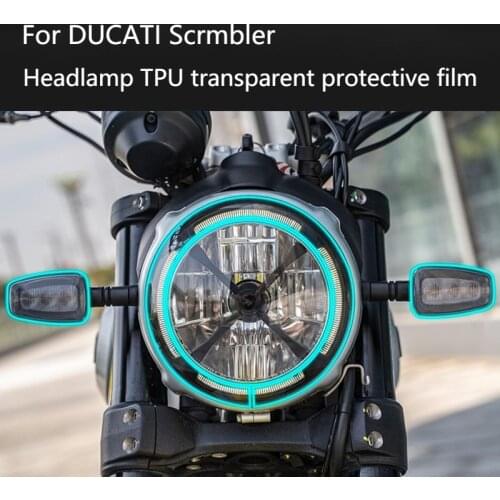 Motorcycle Tpu Headlamp Film and Fumigation Lamp for Ducati Scrambler Icon 800
