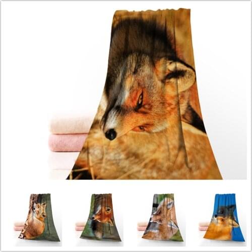 Custom fox 35*75cm Face Towels Facecloth Microfiber Washcloth Quick drying Sports Towel