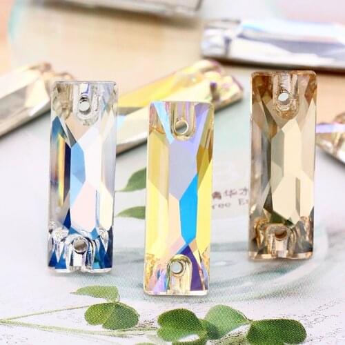 Rectangle Glitter Sew on Rhinestones k9 Glass Crystal Sewed Stones for Craft Sewing Clothes Decoration Diy Rhinestone Applique