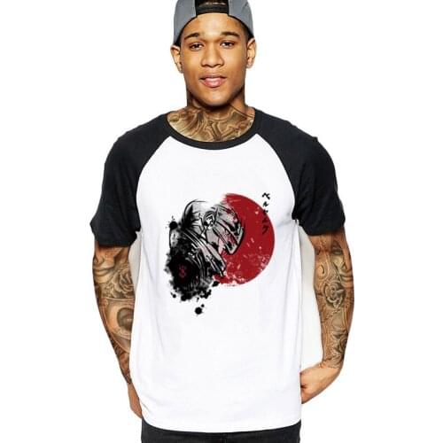 Plus Size Red Sun Guts Berserk Japanese Anime ahegao T-shirt Men Short Sleeve Cotton Custom Male T shirt Teenage Tops Tee tshirt