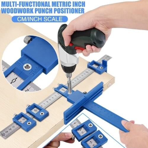 Furniture Adjustable Drilling Dowelling Hole Saw Locator Woodworking Joinery Hand Tool Multi function Drill Punch Locator Kits