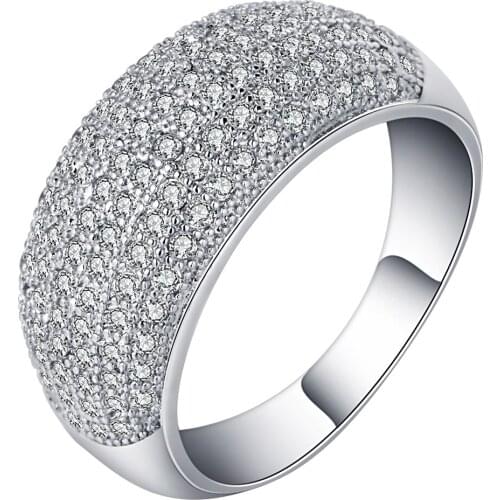 UFOORO Luxury Ladies Ring Stunning Dense Zircon Surface Desgin Fashion Jewelry For Wedding Victoria Engagement Ring Female Gift