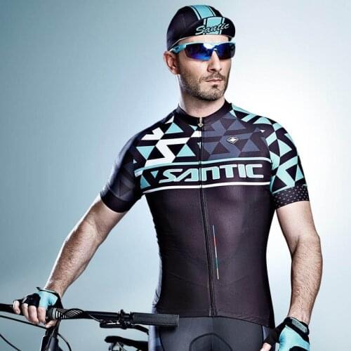 Santic Men Cycling BIB Padded Short Sets Pro-fit Imported CARVICO Fabric Import M1507 Pad Cycling Clothings Suits C02119/7C05092