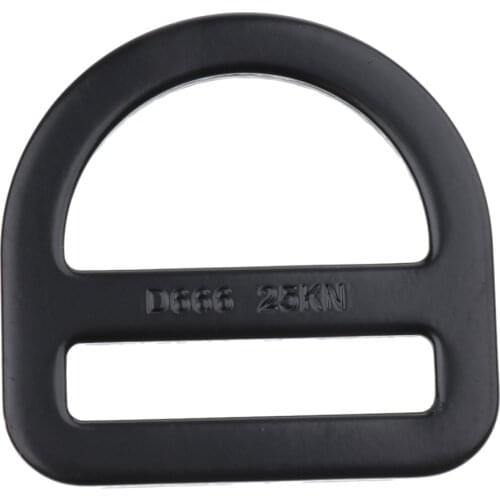 Black Carbon Steel Rock Climbing Harness Safety Belt Buckle Slotted D Ring for Rock Climbing Caving Mountaineering Exploring
