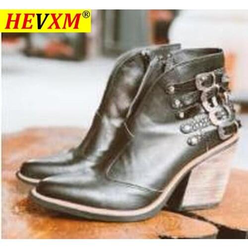 Women ankle boots high heels pumps shoes woman autumn warm plus size vintage shoe chaussures femme zapatos mujer sapato