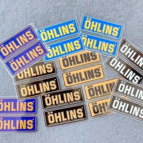 1 Pair DIY Reflective Waterproof Motorcycle Accessories Decal Suspension Damping Helmet Decoration Sticker Classic Logo OHLINS