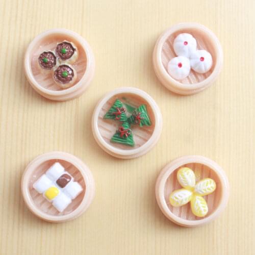 10pcs/lot flat back resin food Simulated steamed bun DIY kawaii resin cabochons accessories