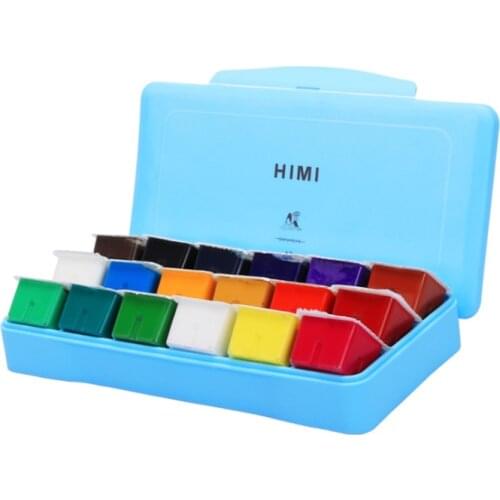 18 Colors 30ml Suitable for Students HIMI Millia Childrens Painting Jelly Gouache Paint Childrens Beginners Portable Paint Set
