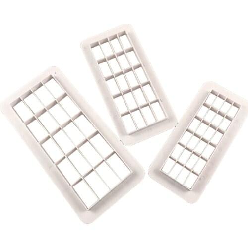 3Pcs Rectangle Shape Cookie Cutter Custom Made 3D Printed Fondant Biscuit Mold for Kitchen Baking Cake Embossing Decorating Toos