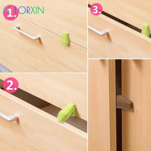 4Pcs/Lot Baby Safety Drawer Cabinet Lock Anti-clipper Bird Design Automatic Transformation Locks From Children Door Stopper