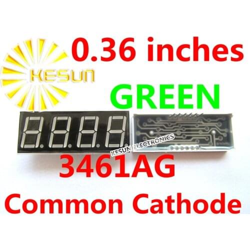 5PCS x 0.36 inches Green Red Common Cathode/Anode 4 Digital Tube 3461AG 3461BG 3461AS 3461BS LED Display Module