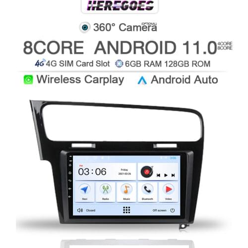 Carplay 6G 128G Android 10.0 Car Multimedia Video Player For VW Volkswagen Golf 7 2013 2014 2015 2016 2017 2018 GPS Radio Stereo