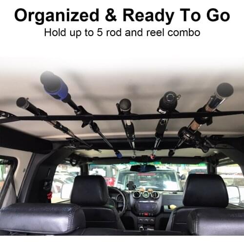 Car Mounted Storage Rack Fishing Rod Gear Holder Vehicle Fishing Rod Holder Strap Storage Car Rest Belt Carrier for SUV Vans