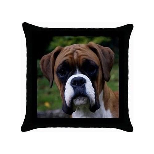 Black Boxer Dog Throw Pillow Case Boxer Dogs Cushion Cover Animal Dog Puppy Lover Gifts Pup Pet Home Couch Room Decor Two Sides