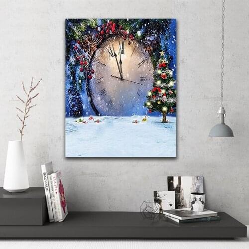 DIY colorings pictures by numbers with colors Christmas style clock picture drawing painting by numbers framed Home