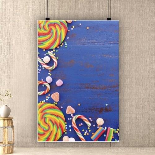 Dark Purple Wood Board Candy Lollipop Photography Background Photocall Newborn Baby Shower Pets Food Backdrop Photographic