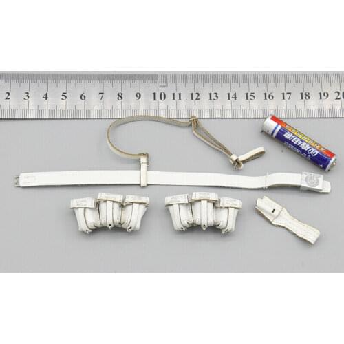 GM647 1:6th German Honor Guard White Belt + Bag + Knife Cover