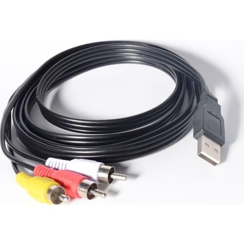 USB to 3RCA Cable, iGreely 1.5m USB Male to 3 RCA Male Jack Splitter Audio Video AV Composite Adapter Cable for TV/PC