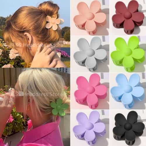 Korea Flower Shape Hair Claw Clip for Women Girls Barrette Crab Hair Claws Ponytail Hairpins Bath Barrette Headwear Accessories