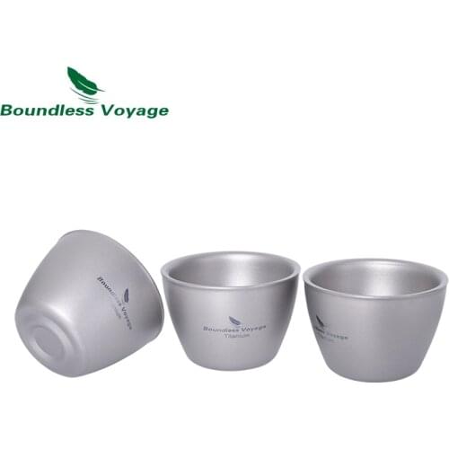 Boundless Voyage Titanium Double-Wall Cup Tea Cup Outdoor Camping Tableware Drinking Mug Picnic Daily Drinkware Ti3089D