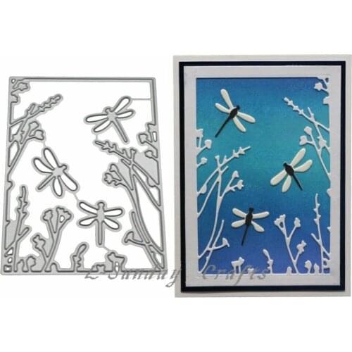 L-Sunday Crafts Cut Dies Dragonfly Frame Metal Cutting Dies Scrapbooking Embossing Paper Crafts