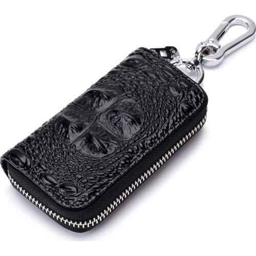 M-Yancy High Quality Car Key Holder Keys Unisex Housekeeper Cowhide Case Key Alligator Pattern Keychain Leather Genuine Wallet