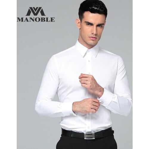 High Quality 2021 New Fashion Shirts for Men Dress Shirt with Cufflink Long Sleeves Regular Fit Brand Business Suits Shirts