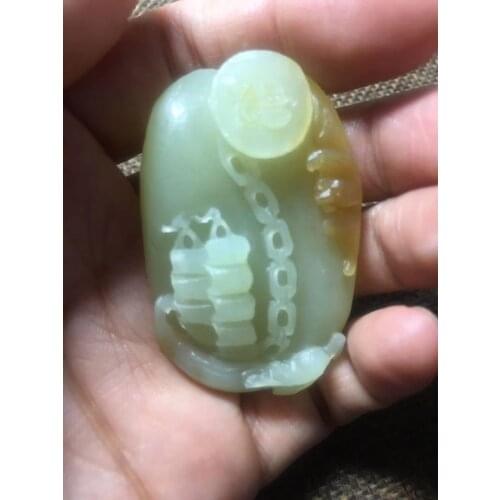 Natural hetian jade A HandCarved jade boat jadeite jade white pendant jade necklace jewelry men necklaces women gift