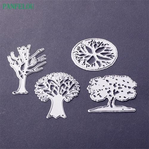 PANFELOU Metal craft Four tree paper die cutting dies for Scrapbooking/DIY Easter wedding Halloween cards