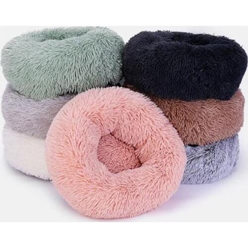 Suitable for 2.5kg-15kg Pet Dog Cat Bed Kennel Round Lounger Sofa Nest Soft Plush Pads Sleeping Cushion