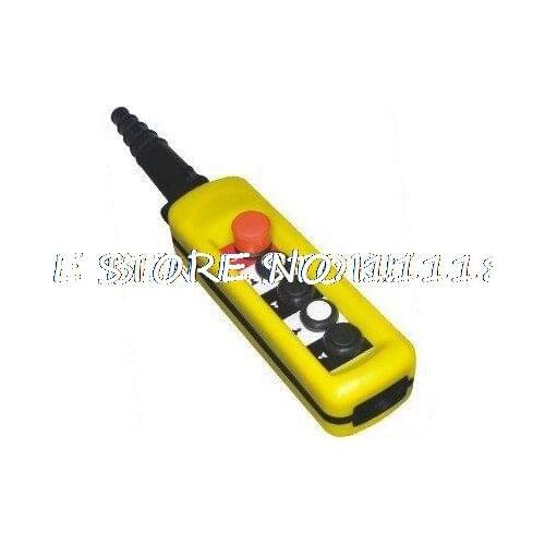 1Pc 2 Speed Hoist Crane 4 Pushbuttons Pendant Control Station With Emergency Stop XAC-4913