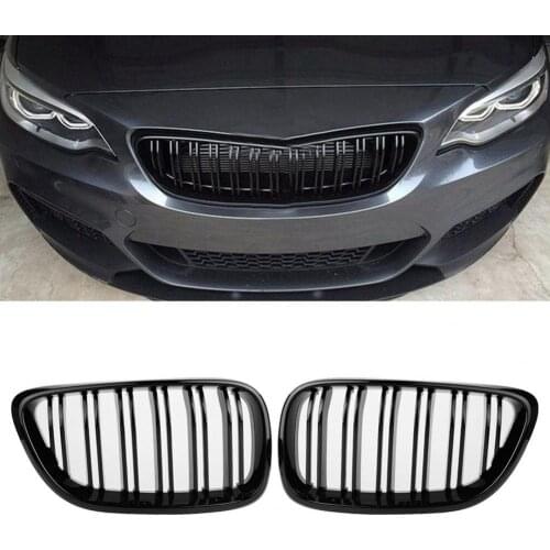 2Pcs Kidney Grille Black Front Hood Grill for bmws 2 Series F22 F23 F87 M2 2012-2017 Car Exterior Accessories