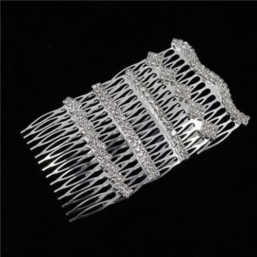 Silver Color Bling Rhinestone Wedding Hair Combs Hair Accessories For Women Accessories Hair Ornaments Jewelry Bridal Headpiece