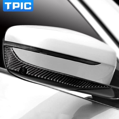 TPIC Carbon Fiber Car Rearview Mirror Anti-Rub Strip Cover Trim Stickers For BMW G20 G23 G28 G30 G38 3 4 5 Series Auto Exteriors