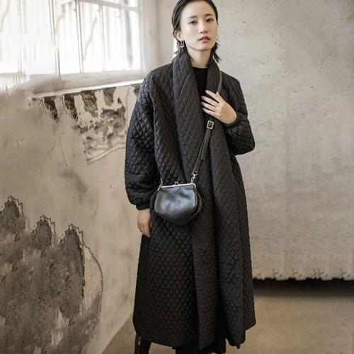 TVVOVVIN Black Long Big Size Warm Cotton-padded Coat Long Sleeve Loose Fit Women Parkas Fashion Tide New Autumn Winter2020 B480