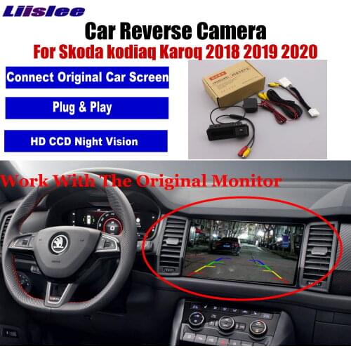 Car Reverse Rear View Camera For Skoda Kodiaq Karoq 2018 2019 2020 Parking Back Up CAM AUTO Accessories HD CCD