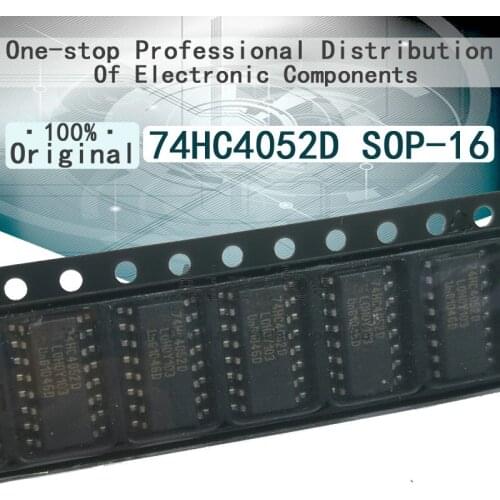 10/Pcs 74HC4052D SMD SOP-16 New Original 16-SOIC IC MUX 2 circuit IC switch 4:1, 130 ohms 10pF SP4T Integrated circuit IC
