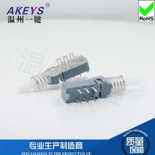 10PCS PBS-22H18 switcher Double row 6 feet Lock and push through Key switch Single six-pin Self-locking transparent cover